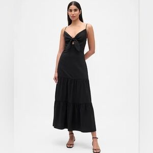 NWT - GAP Tie-Front Tiered "True Black" Maxi Dress - Size XXL Tall